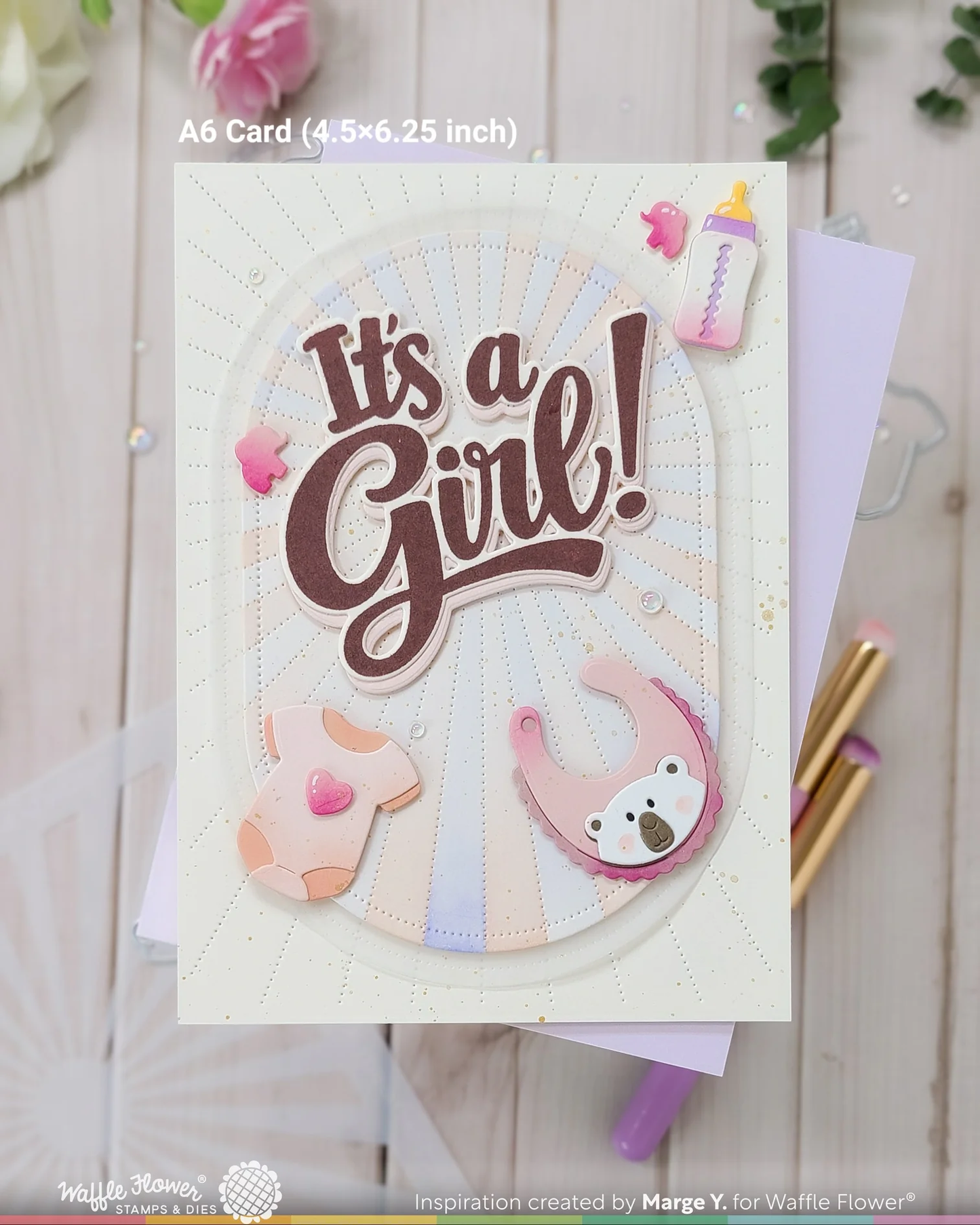 Waffle Flower - Baby Announcement Sentiments Stamp & Die Bundle