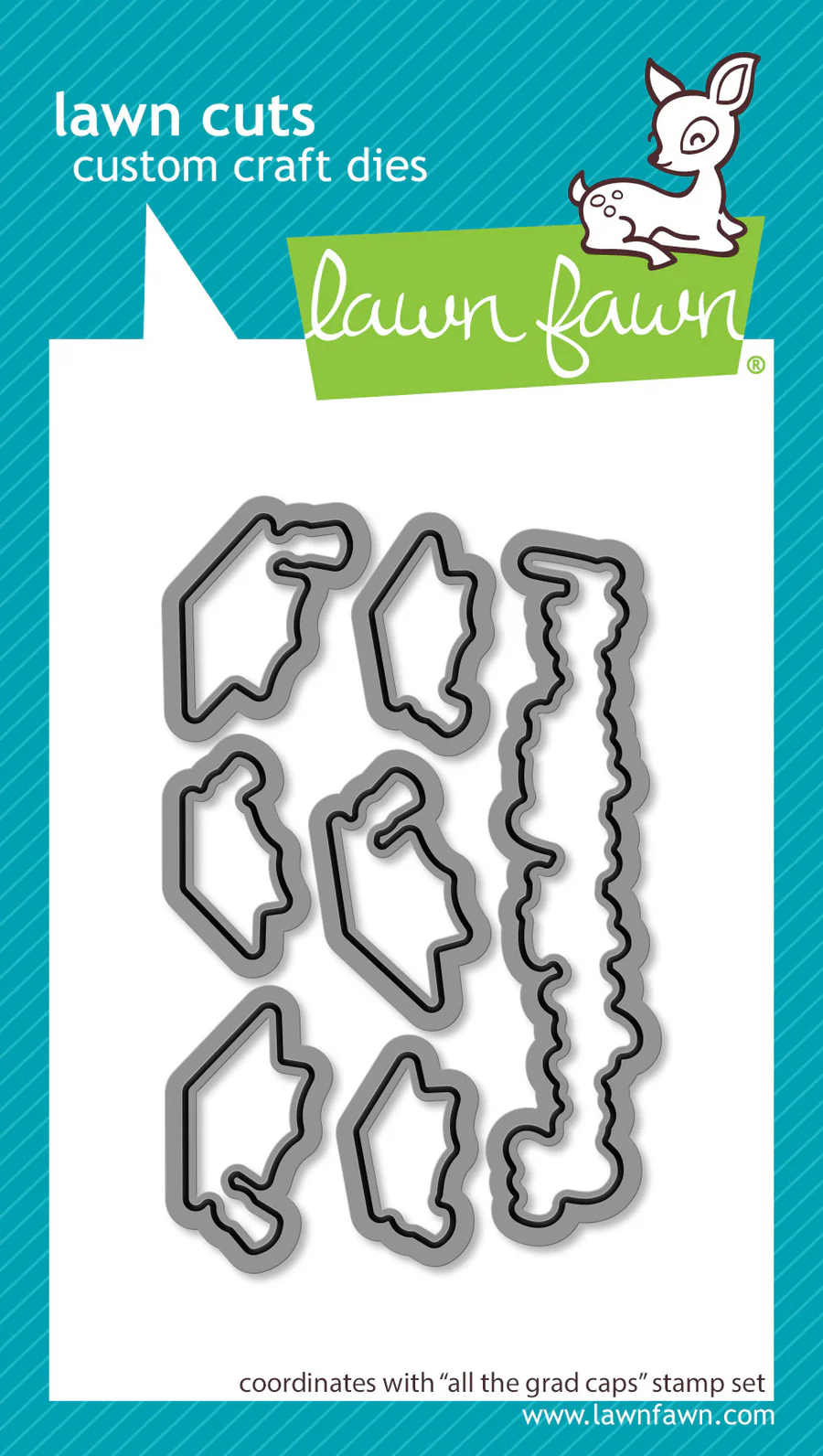 Lawn Fawn - All the Grad Caps Stamp, Die & Stencil Bundle