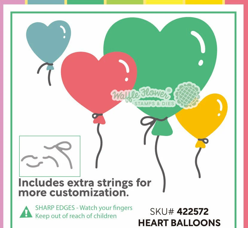 Waffle Flower - Heart Balloons Die Set