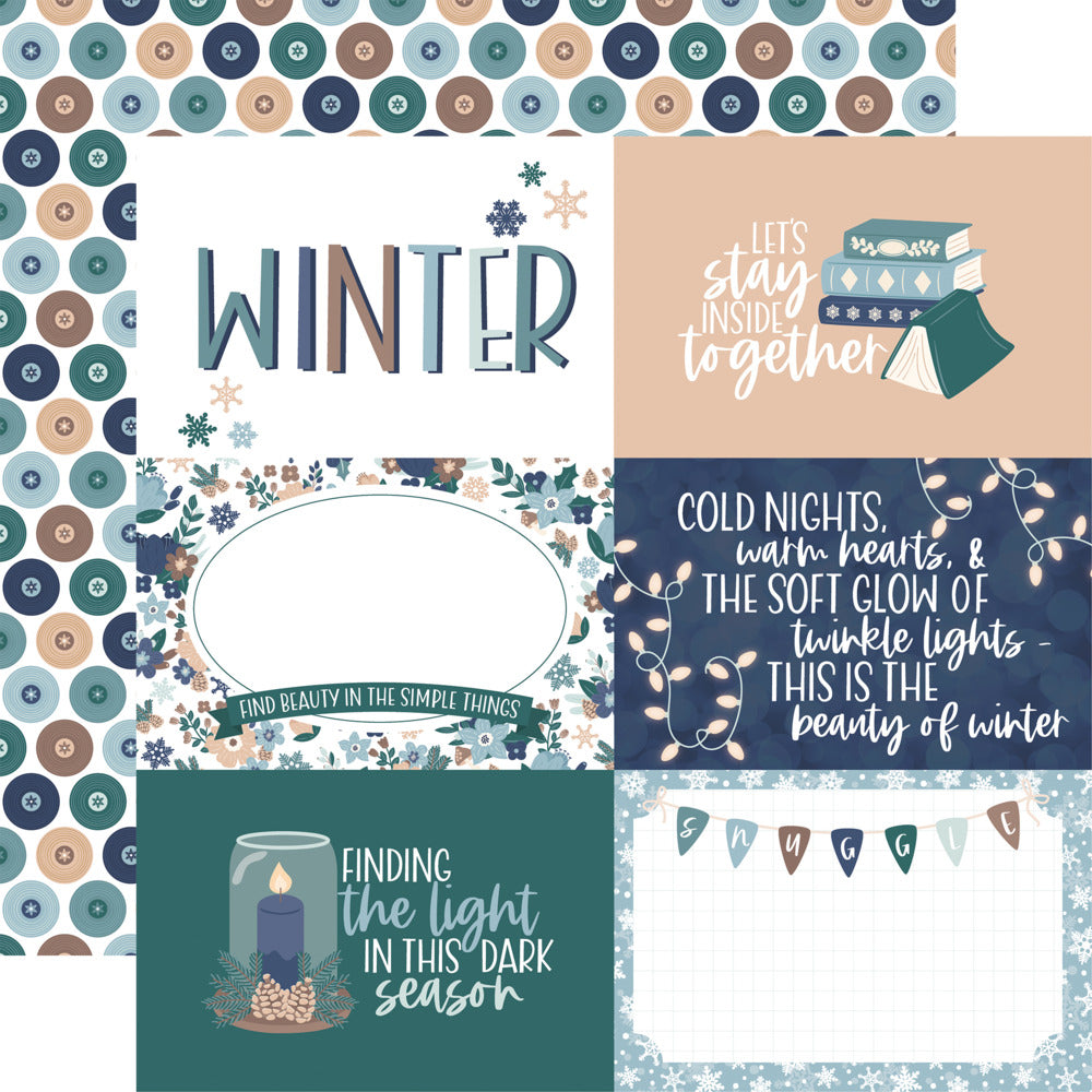Echo Park - Snow Day - Cardstock: 6x4 Journaling Cards
