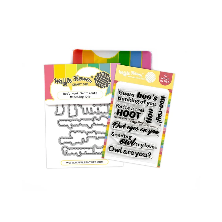 Waffle Flower - Real Hoot Sentiments Stamp & Die Bundle