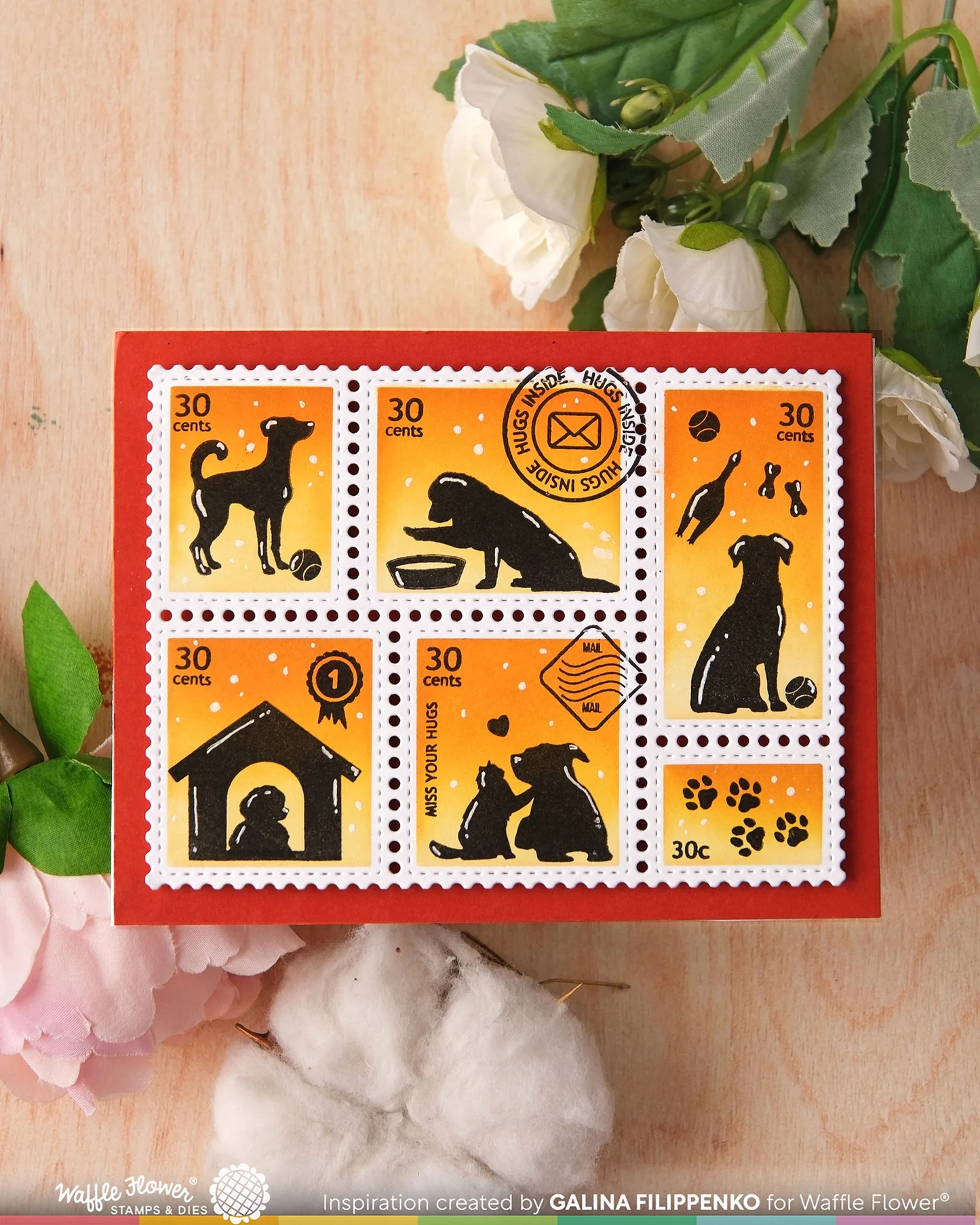 Waffle Flower - Postage Collage - Dog Silhouettes Stamp Set
