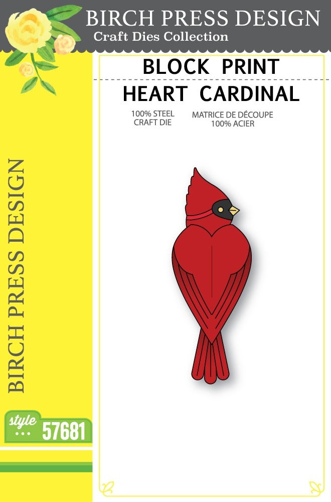 Birch Press Design - Block Print Heart Cardinal Die Set