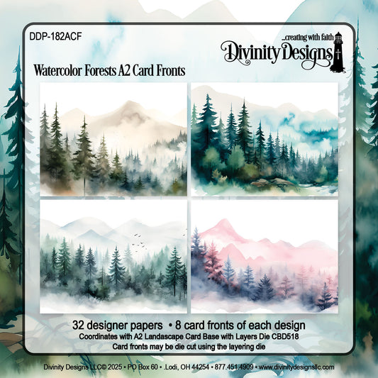 Divinity Designs - A2 Card Fronts - Watercolor Forests
