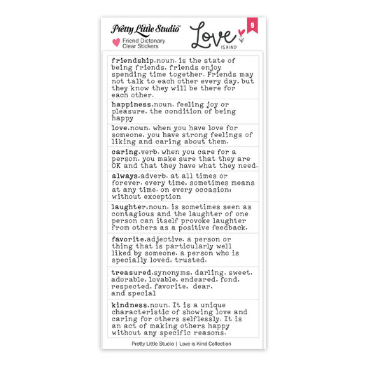 Pretty Little Studio - Love Is Kind - Friend Dictionary Stickers