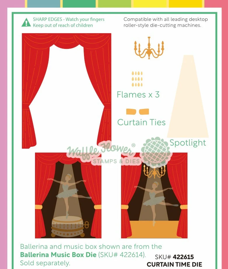 Waffle Flower - Curtain Time Die Set