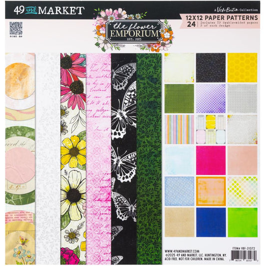 49 and Market - The Flower Emporium - Paper Patterns 12x12 Paper Pad