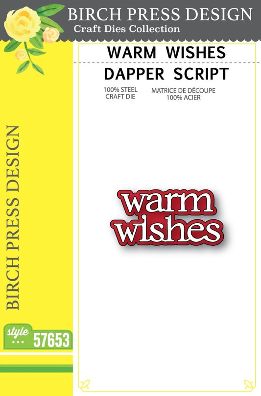 Birch Press Design - Warm Wishes Dapper Script Die Set
