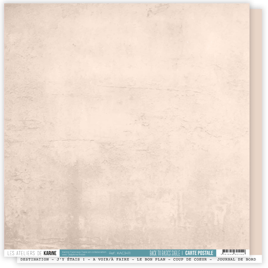 Les Ateliers de Karine - Carte Postale - Solid Cardstock: Sand