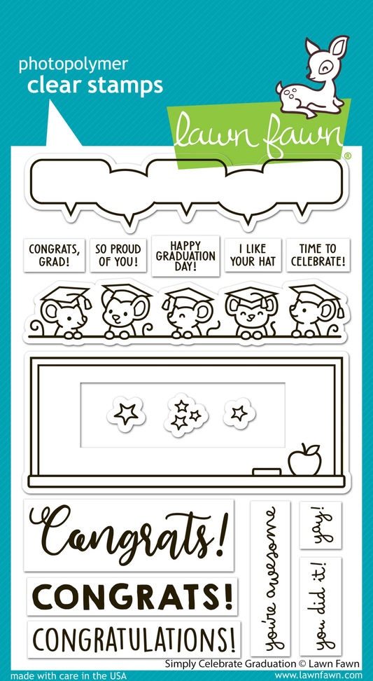 Lawn Fawn - Simply Celebrate Graduation Stamp & Die Bundle