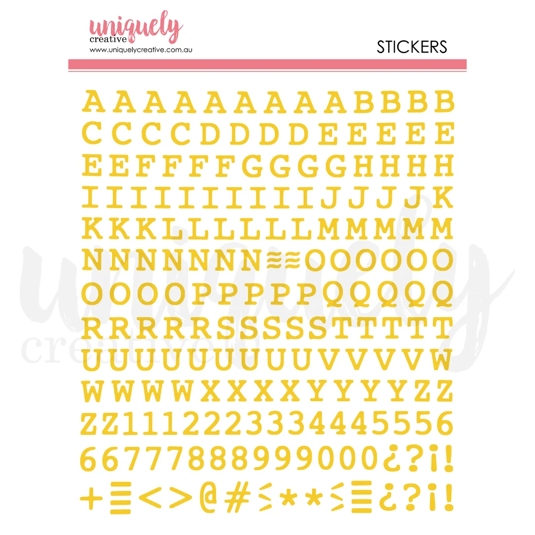 Uniquely Creative - Puffy Alpha Stickers - Gold Uppercase