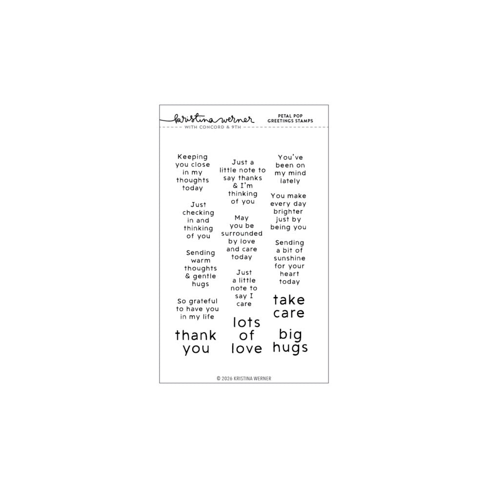 Concord & 9th - Petal Pop Greetings Stamp Set by Kristina Werner