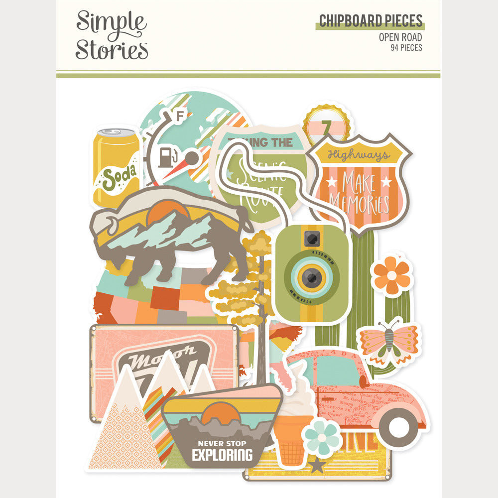 Simple Stories - Open Road - Chipboard Pieces