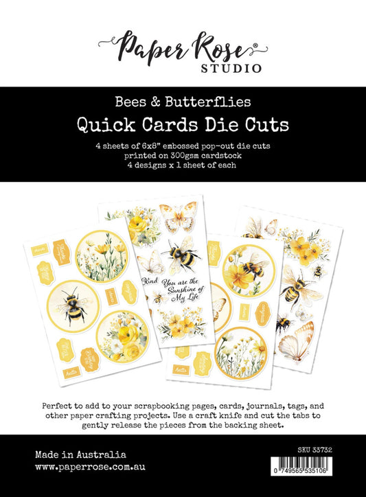 Paper Rose - Bees & Butterflies - Quick Cards Die Cuts