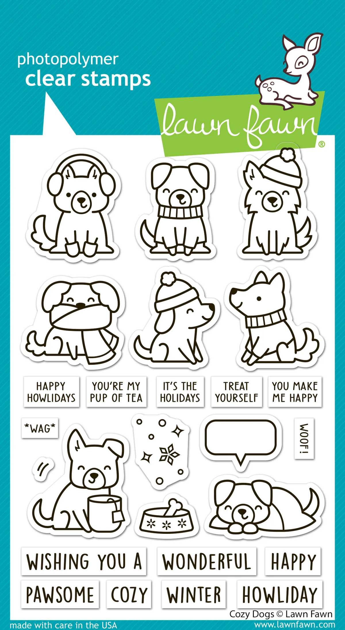 Lawn Fawn - Cozy Dogs Stamp, Die & Stencil Bundle