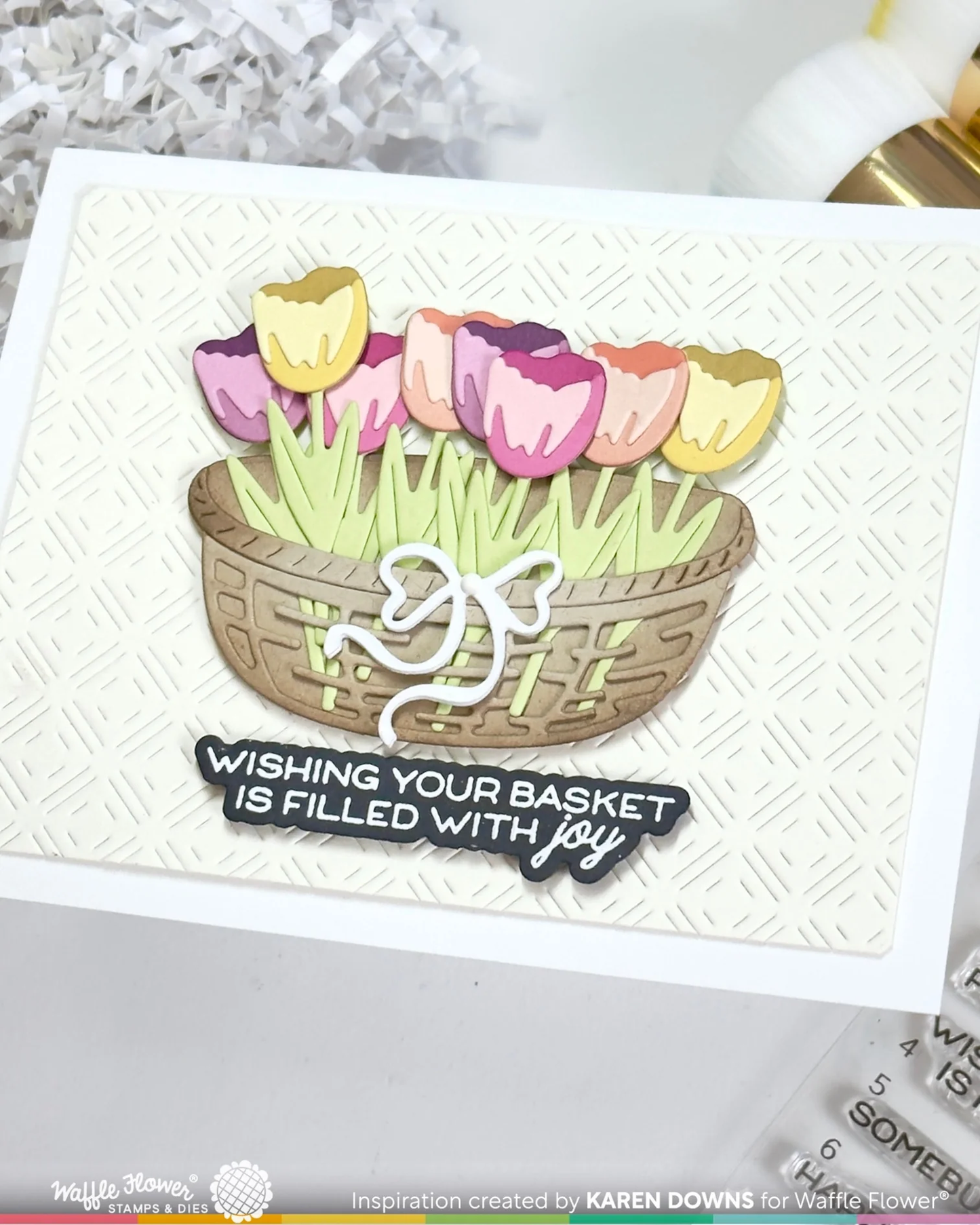 Waffle Flower - Basketful Sentiments Stamp & Die Bundle