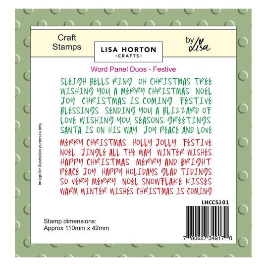 Lisa Horton - Festive Word Panel Duo Stamp Set