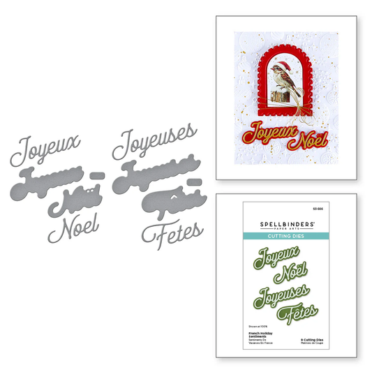 Spellbinders - French Holiday Sentiments Die Set