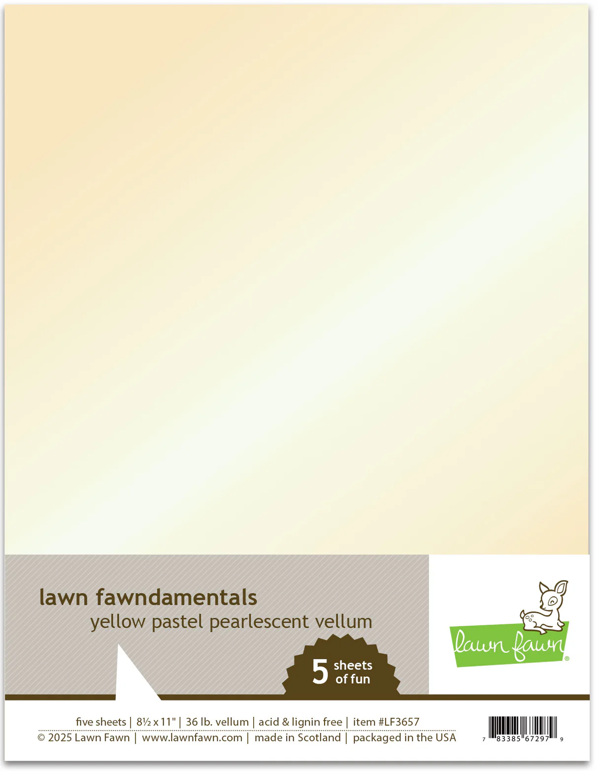 Lawn Fawn - Pearlescent Vellum - Yellow Pastel