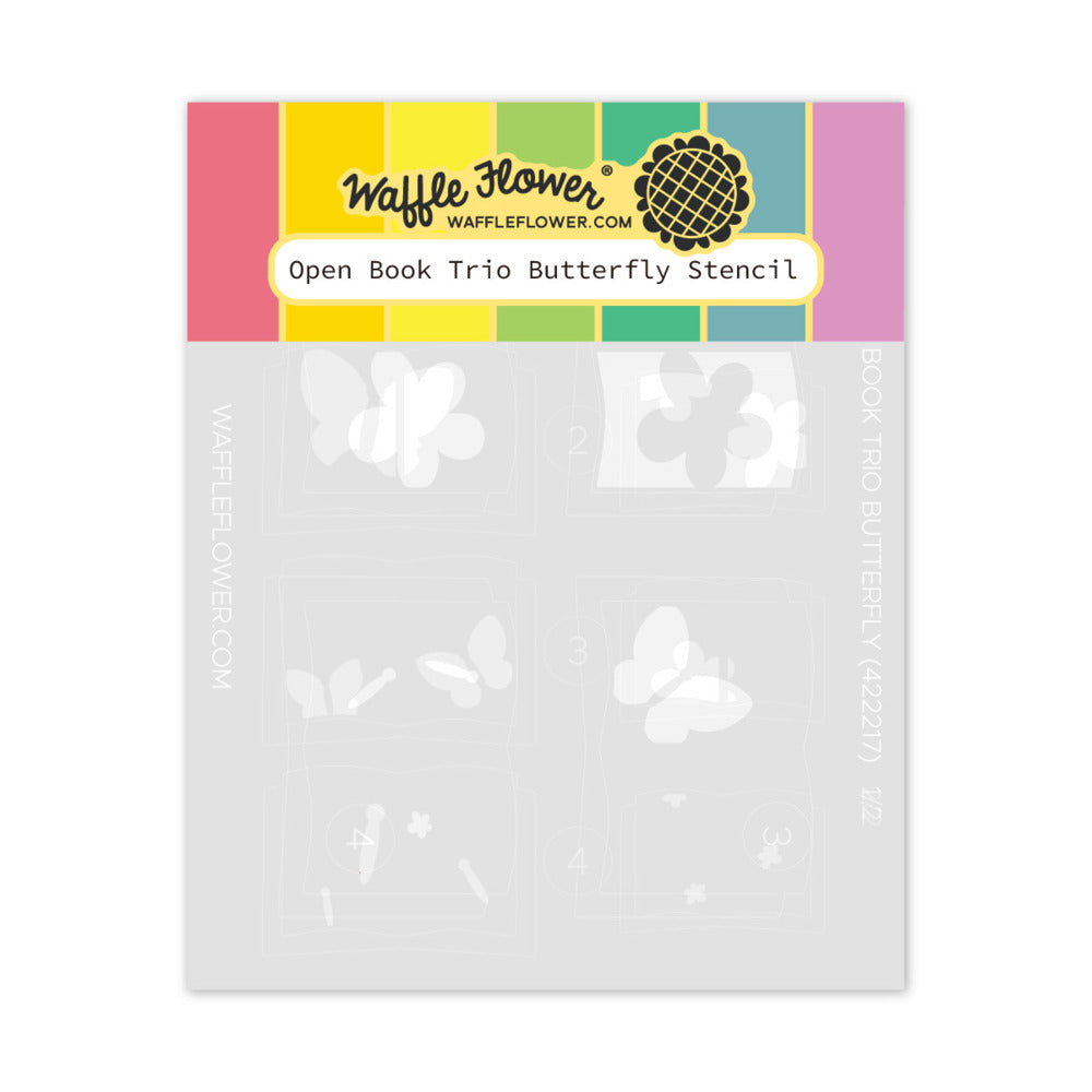Waffle Flower - Open Book Trio - Butterfly Stencil