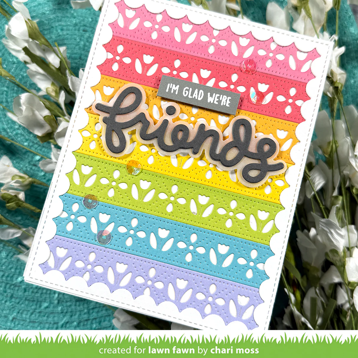 Lawn Fawn - Folksy Tulip Border Die
