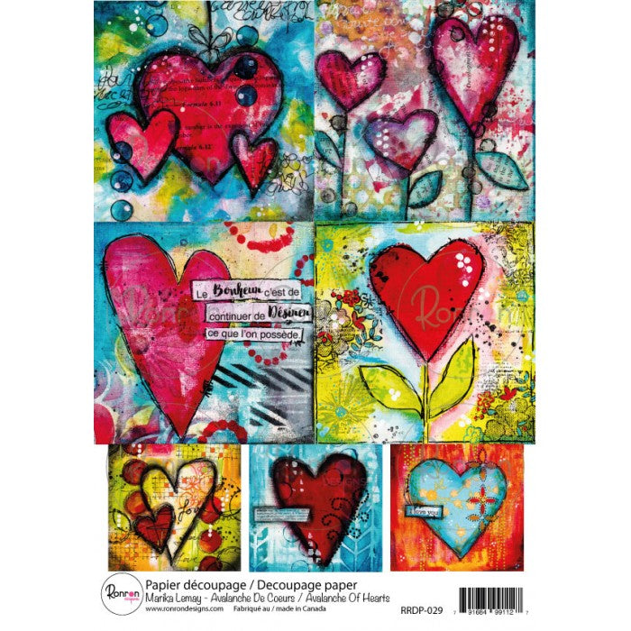 RonRon Designs - Rice Paper - Avalanche of Hearts