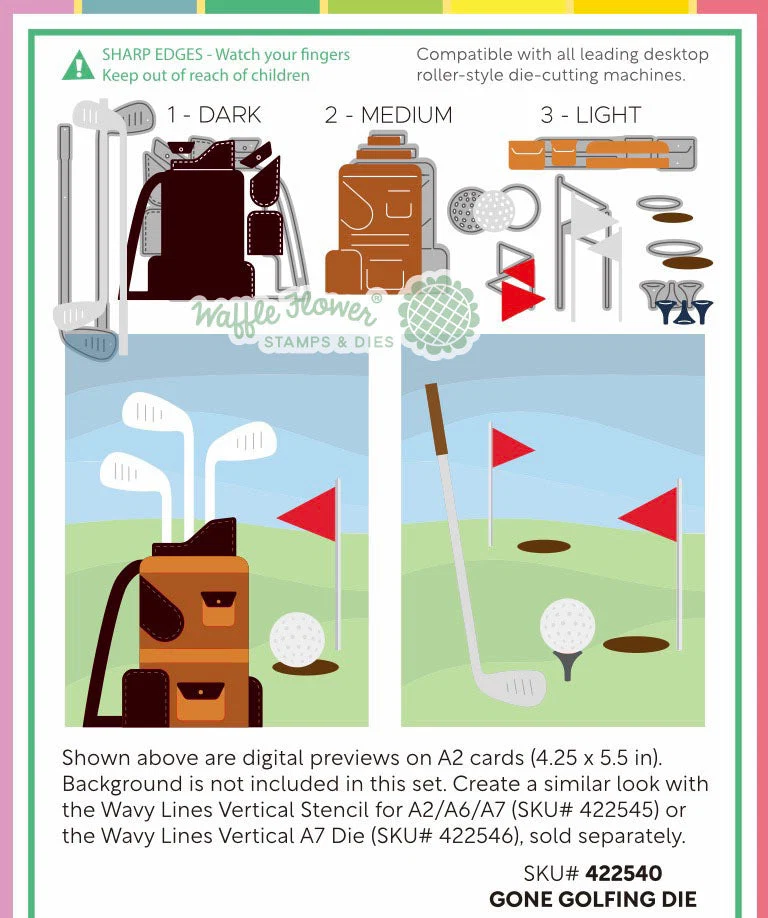 Waffle Flower - Gone Golfing Die Set