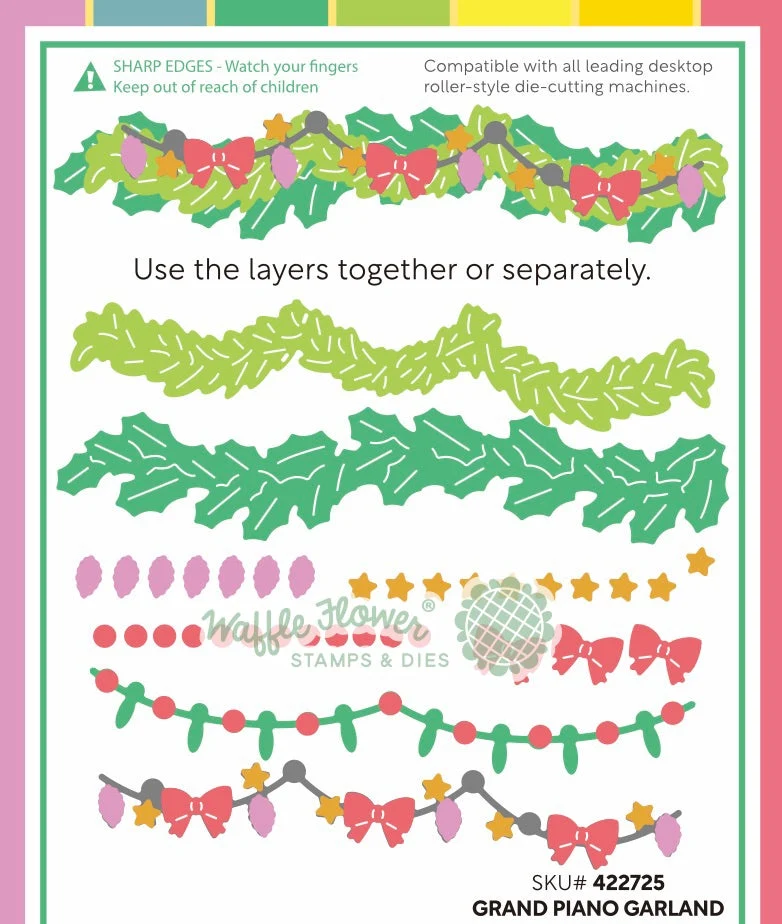 Waffle Flower - Grand Piano Garland Die Set