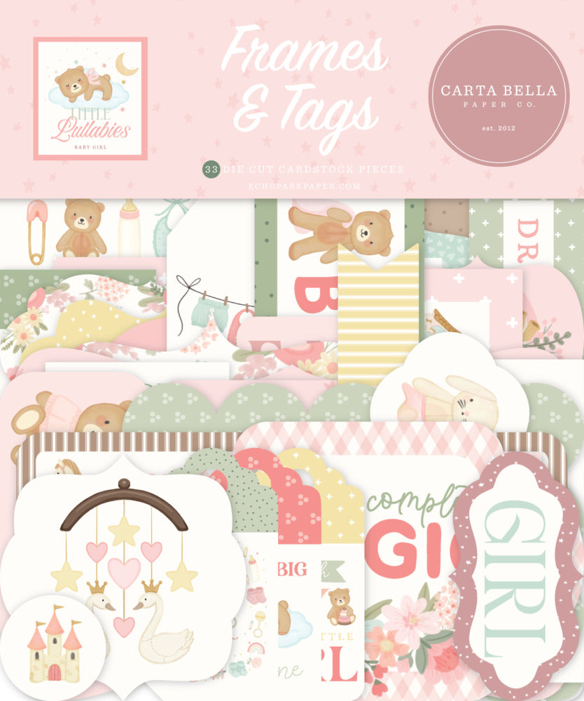 Carta Bella - Little Lullabies Baby Girl - Frames & Tags