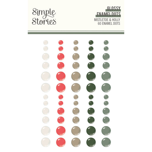 Simple Stories - Mistletoe & Holly - Enamel Dots