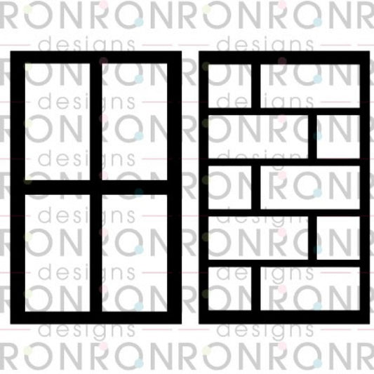 RonRon Designs - Stencil - Pair of Rectangles: 5x8