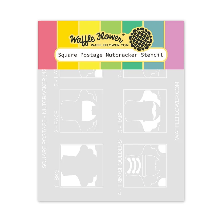 Waffle Flower - Square Postage - Nutcracker Stencil