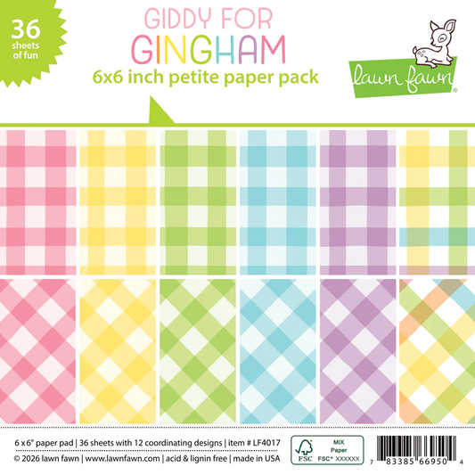 Lawn Fawn - Giddy For Gingham - 6x6 Petite Paper Pack