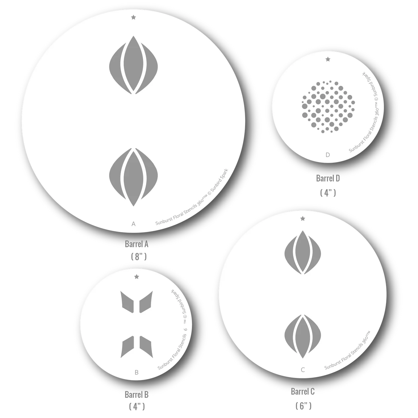 Sunbird Spark - Stencils 360 - Sunburst Floral Stencil Set