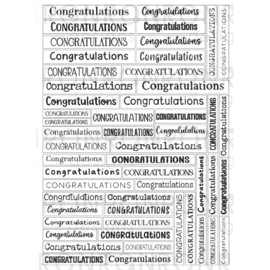 RonRon Designs - Stickers - Congratulations: White