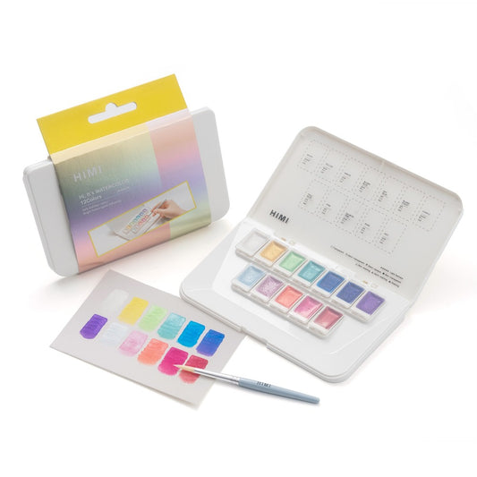 HIMI - Solid Watercolor Paint Set - Jewelry Metallic Edition