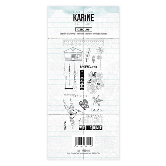 Les Ateliers de Karine - Carte Postale - Exotic Land Stamp Set