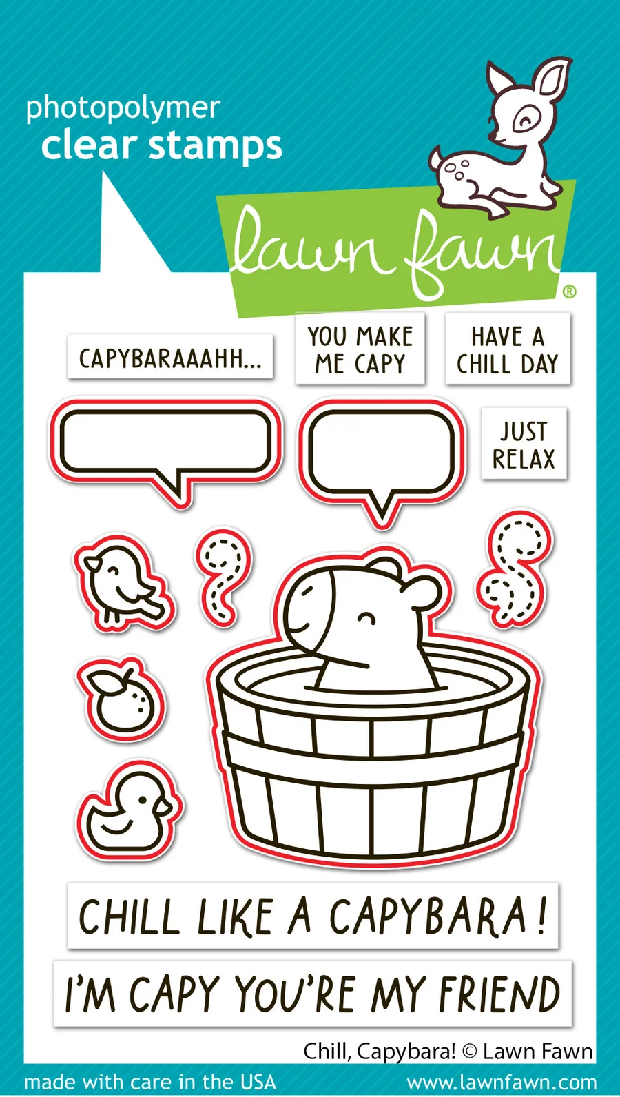 Lawn Fawn - Chill, Capybara! Add-On Die & Stencil Bundle