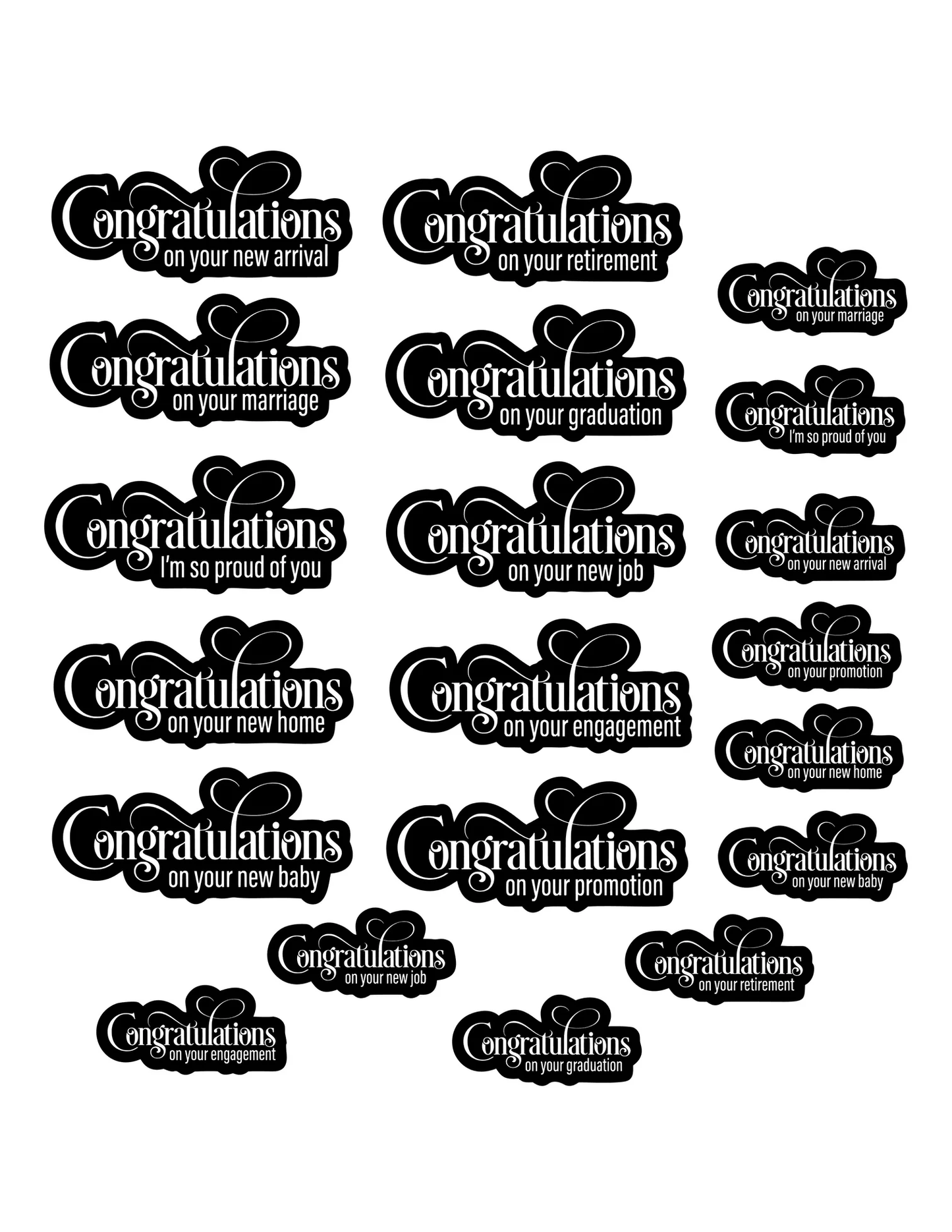 Simply Stated - Ephemera Pack - Congratulations Reverse Sentiments