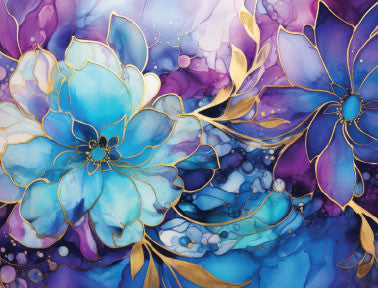 Divinity Designs - A2 Card Fronts - Stained Glass Watercolor Flowers
