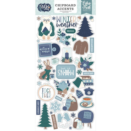 Echo Park - Snow Day - Chipboard Accents