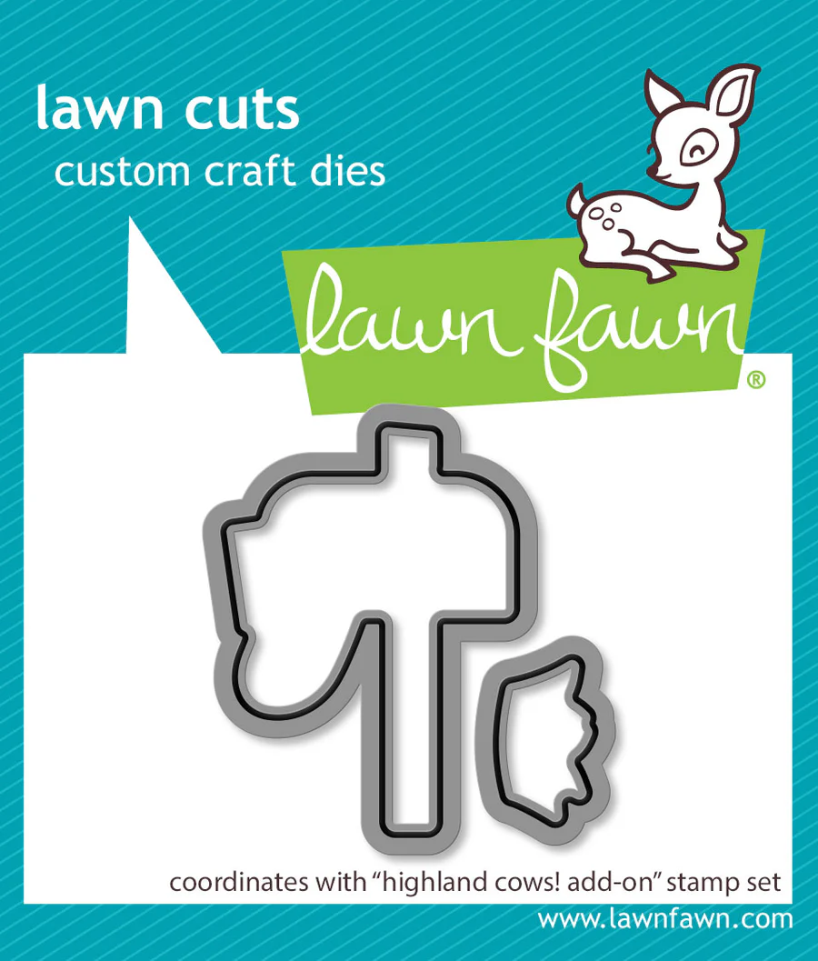 Lawn Fawn - Highland Cows! Add-on Stamp, Stencil & Die Bundle