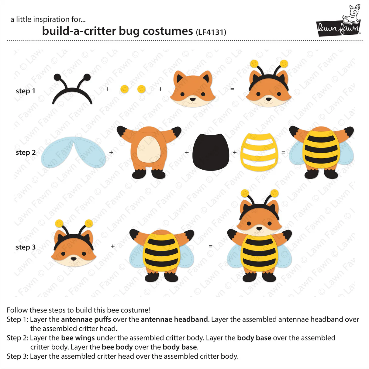 Lawn Fawn - Build-A-Critter Bug Costumes Die Set