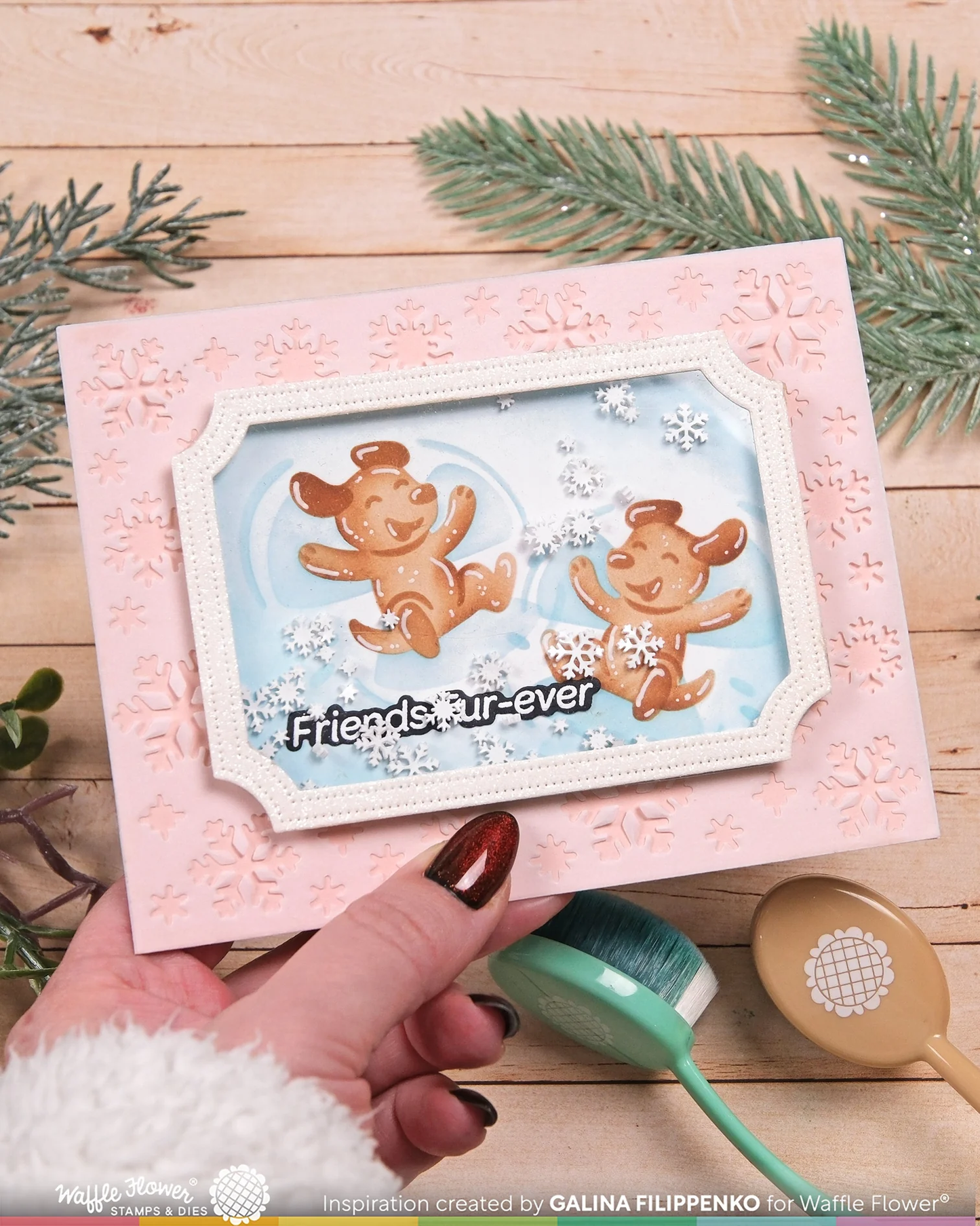 Waffle Flower - Snow Angel Pup Duo Die-n-stencil Bundle