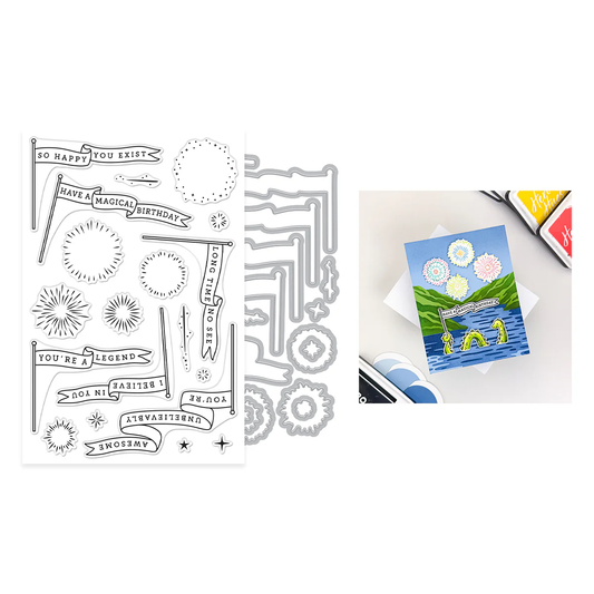 Hero Arts - Unbelievably Awesome Banners Stamp & Cut Bundle