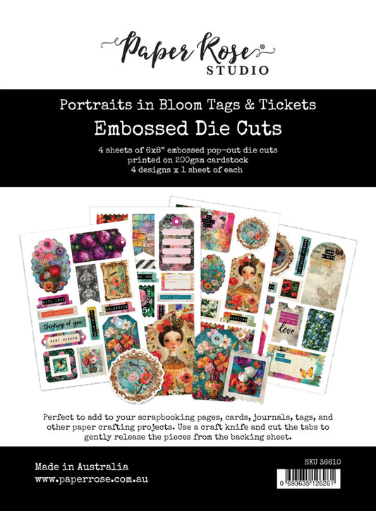 Paper Rose - Portraits in Bloom - Embossed Die Cuts: Tags & Tickets