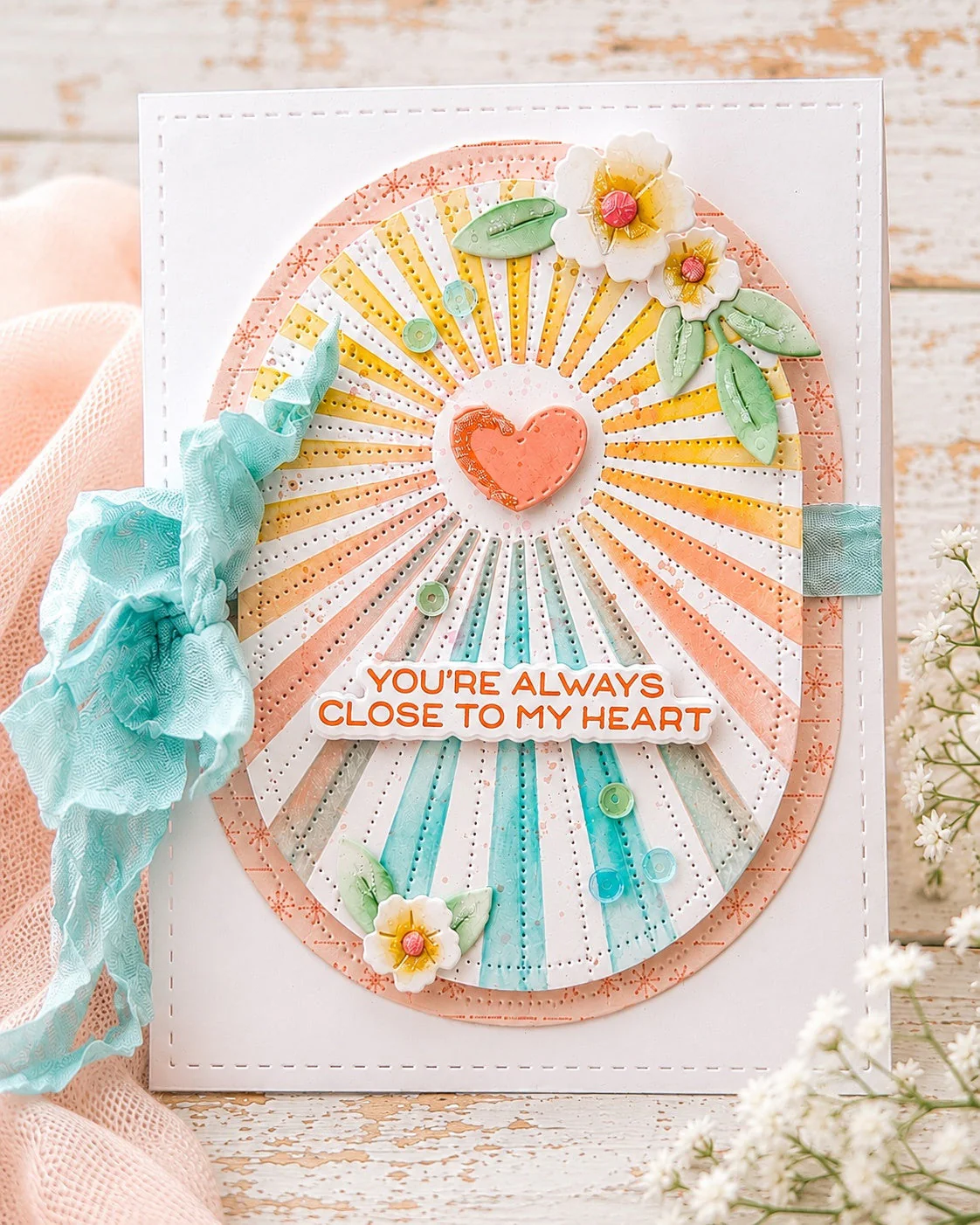 Waffle Flower - A2 Piercing Sunburst Texture Die