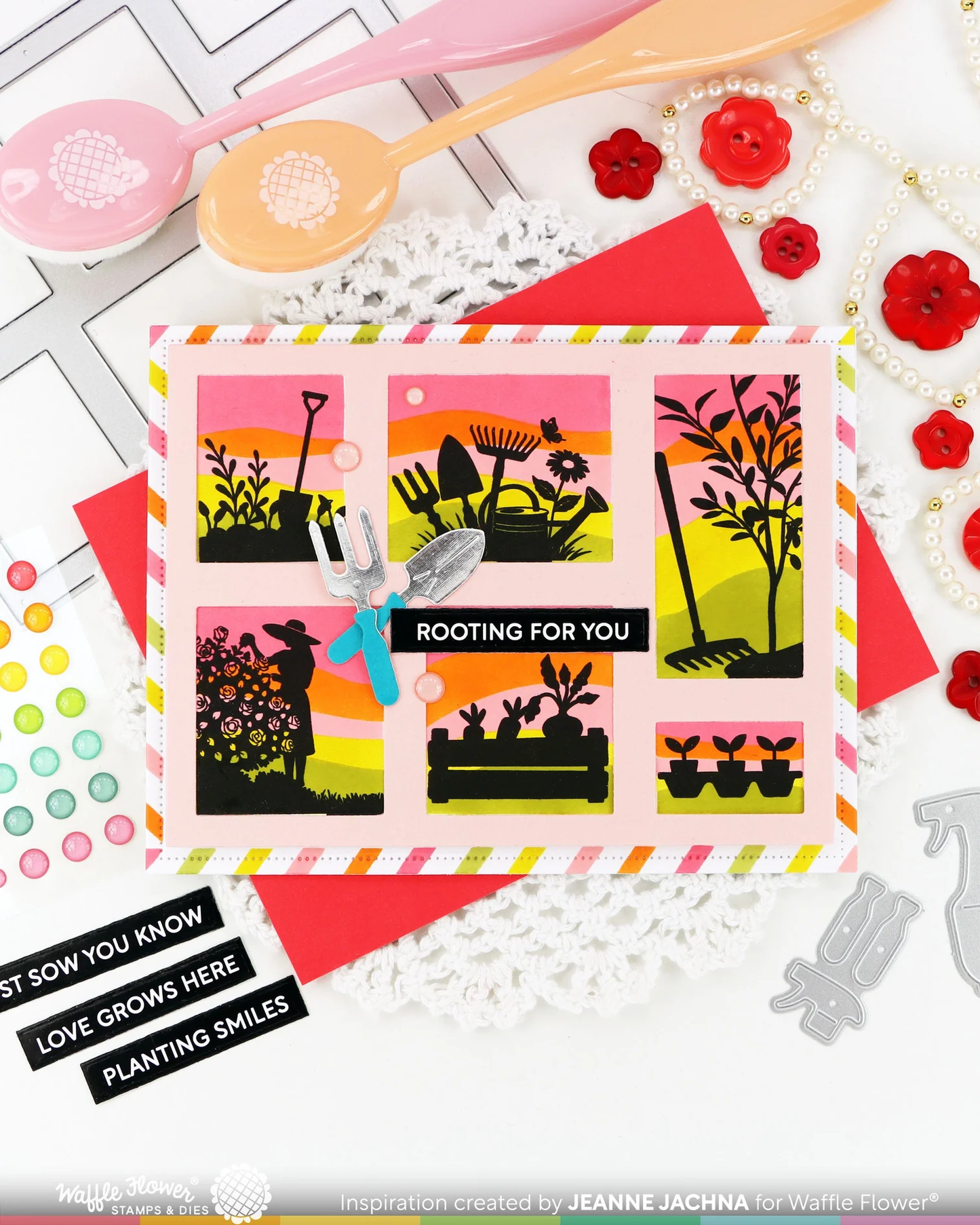Waffle Flower - Postage Collage - Garden Silhouettes Stamp Set