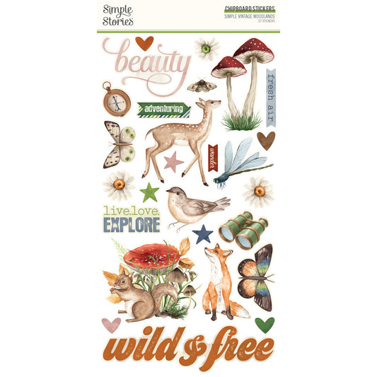 Simple Stories - Simple Vintage Woodlands - Chipboard Stickers