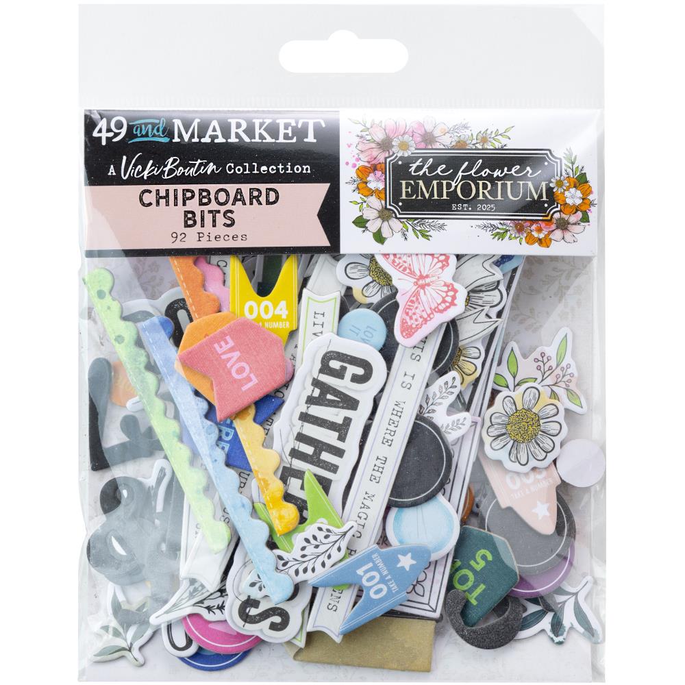 49 and Market - The Flower Emporium - Chipboard Bits by Vicki Boutin